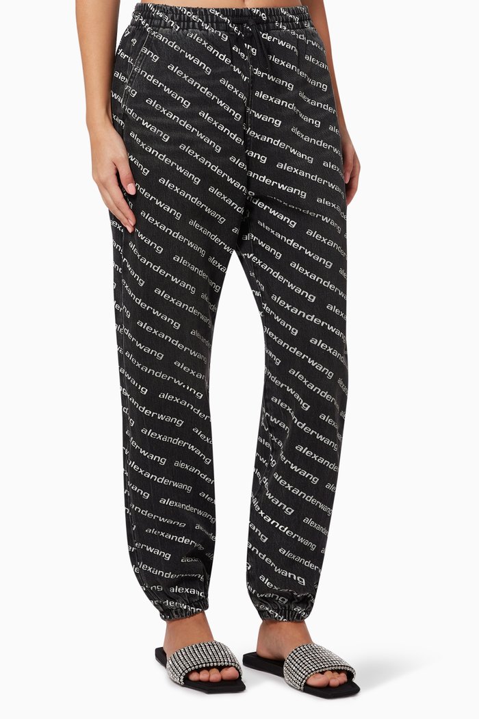 

Oversized Logo Joggers in Denim, Grey