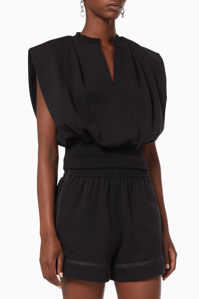 

Sleeveless Top in French Terry, Black