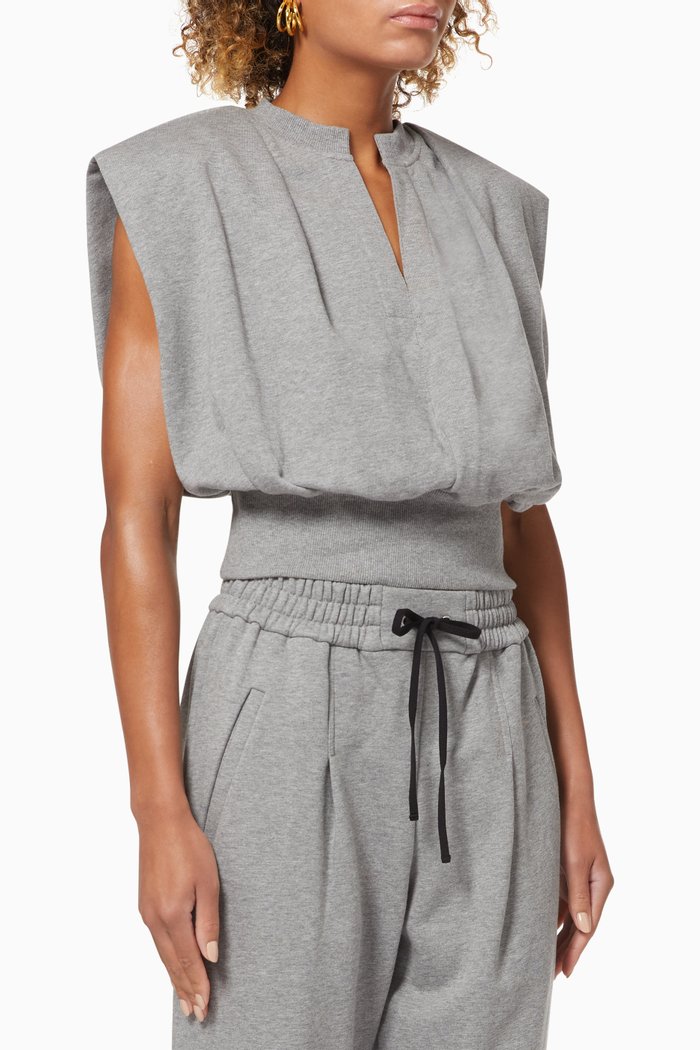 

Sleeveless Top in French Terry, Grey