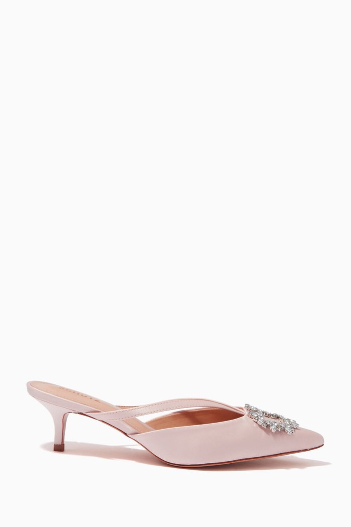 

Glam Embellished Mule in Satin, Pink