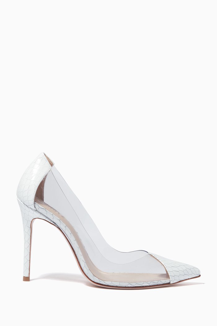 

Cendi Pumps in Snake-embossed Leather, White