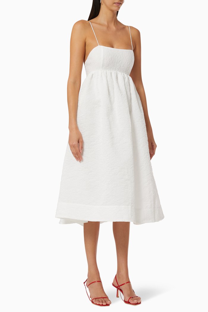 

Strappy Midi Dress in Cotton, White