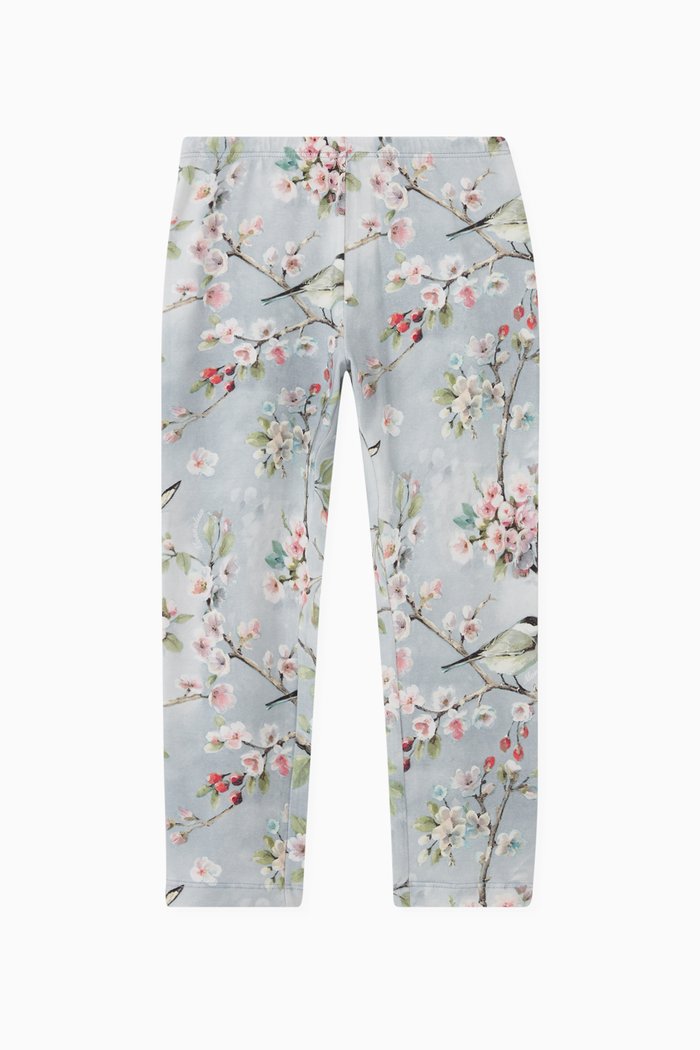 

Blossom Print Leggings in Cotton, Grey