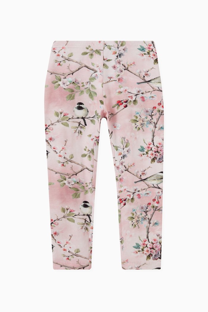 

Blossom Print Leggings in Cotton, Pink