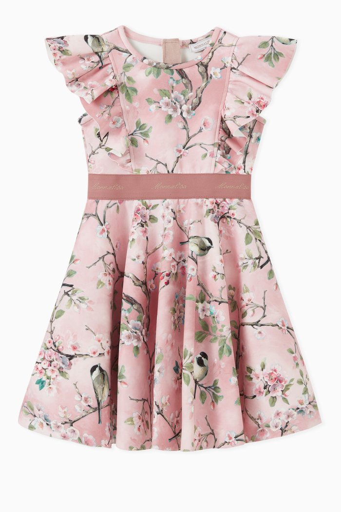 

Ruffle Blossom Print Dress, Pink
