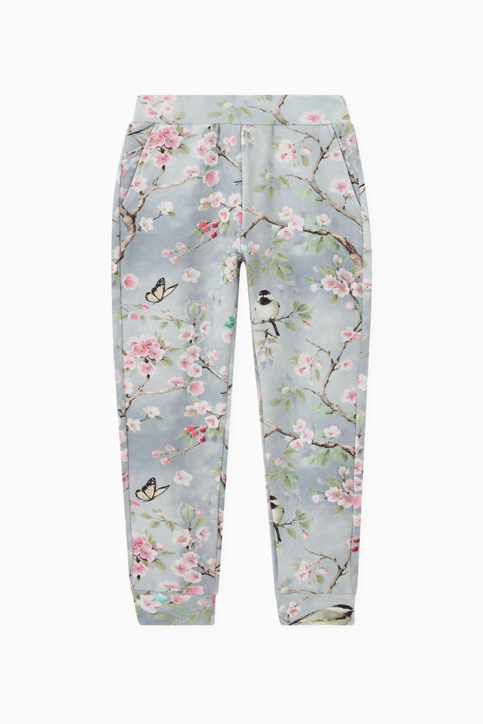 Printed Leggings in Cotton, Grey