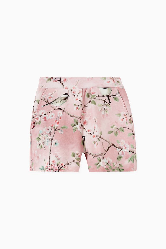 

Blossom Print Sweatshorts in Cotton, Pink