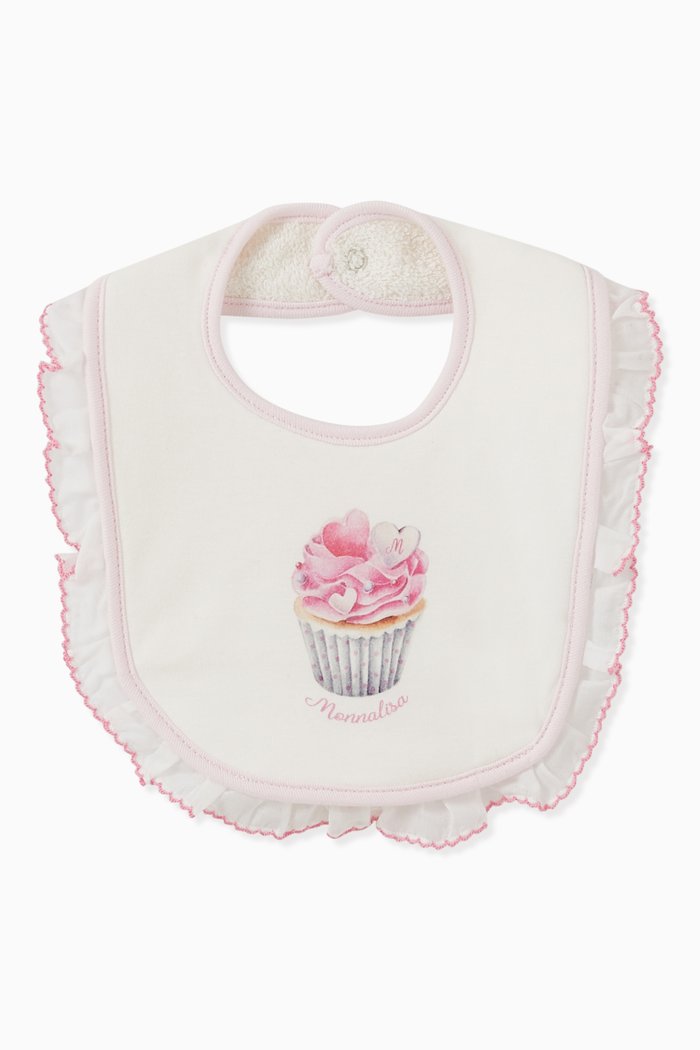 

Muffin Print Bib in Pima Cotton Jersey, White