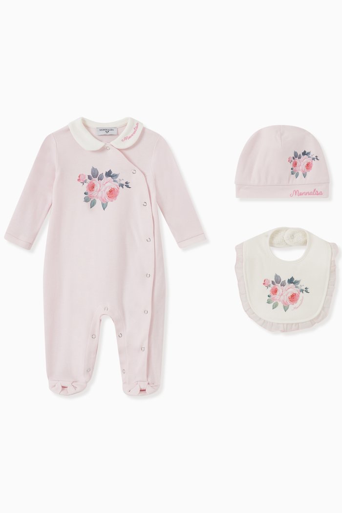 

Newborn Girl Cotton Set, Set of 3, Pink