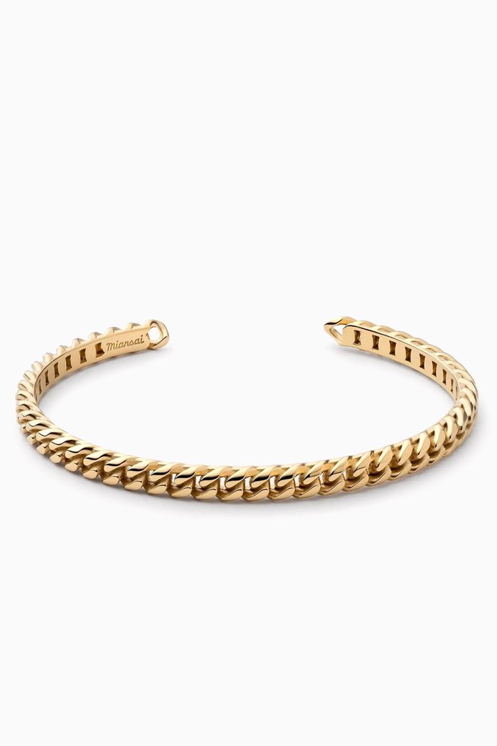 

Cuban Cuff Bracelet in 14kt Gold Plating