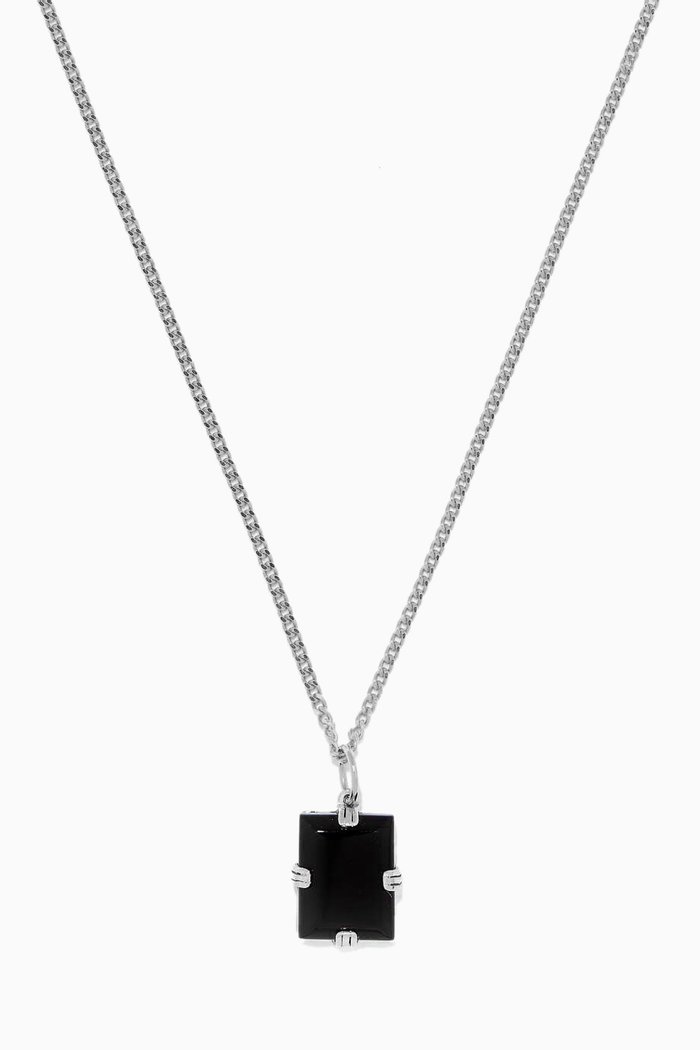 

Lennox Onyx Necklace in Sterling Silver, Black