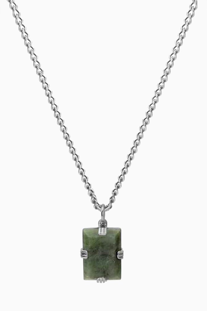 Lennox Jasper Necklace in Sterling Silver, Green