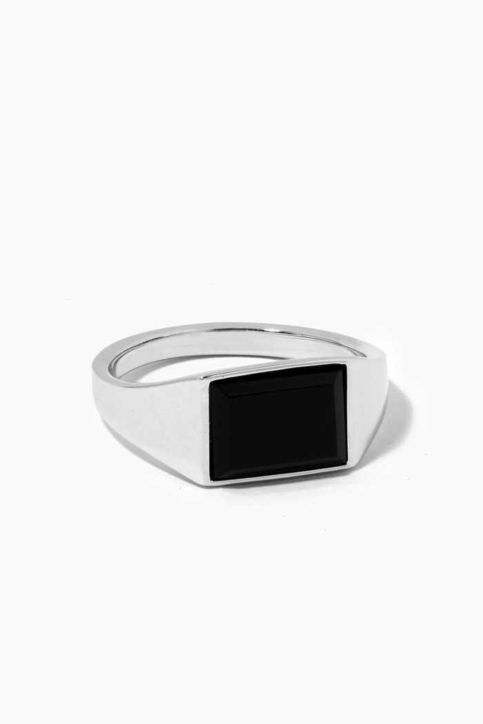 

Lennox Onyx Ring in Sterling Silver, Black