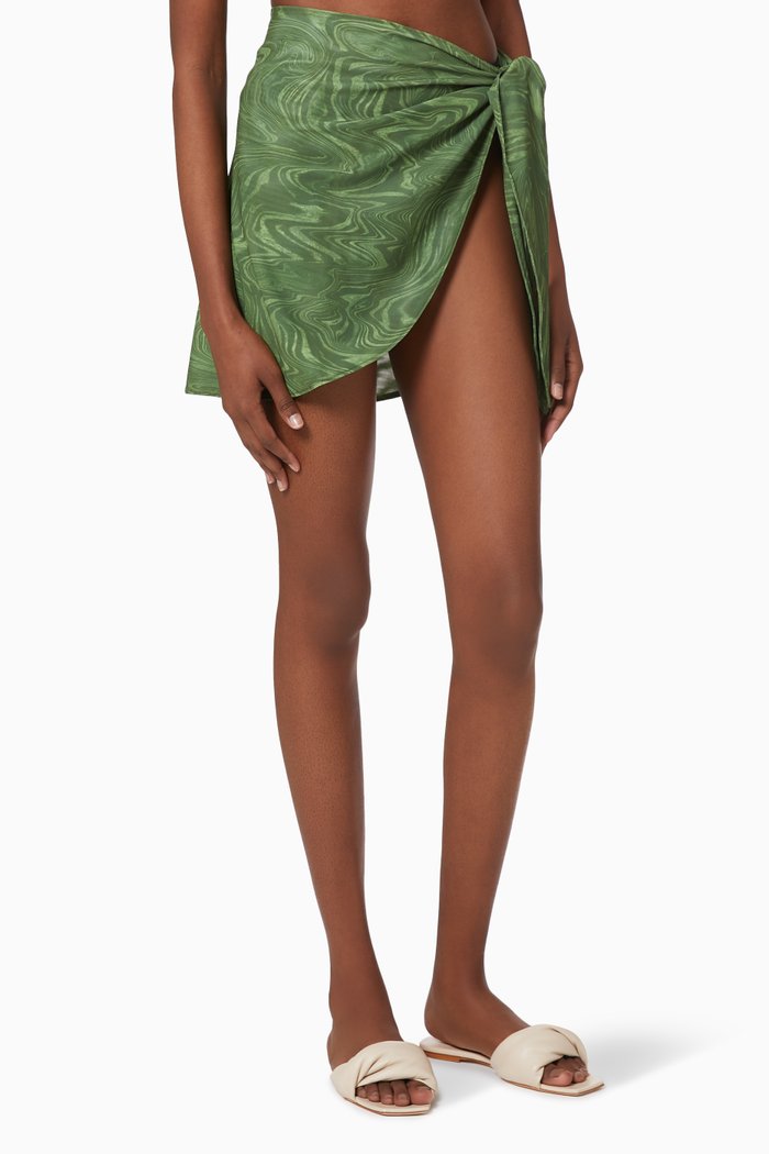 

Swirl Mesh Leg Daze Sarong, Green