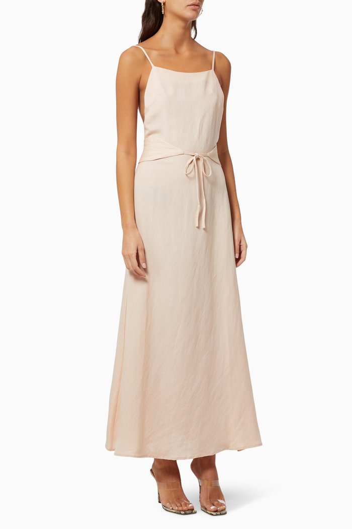 

Marseille Dress in Linen, Pink