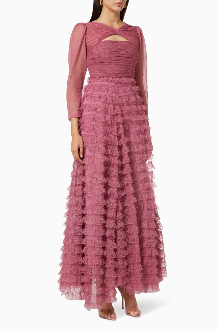

Frill Tiered Dress, Pink