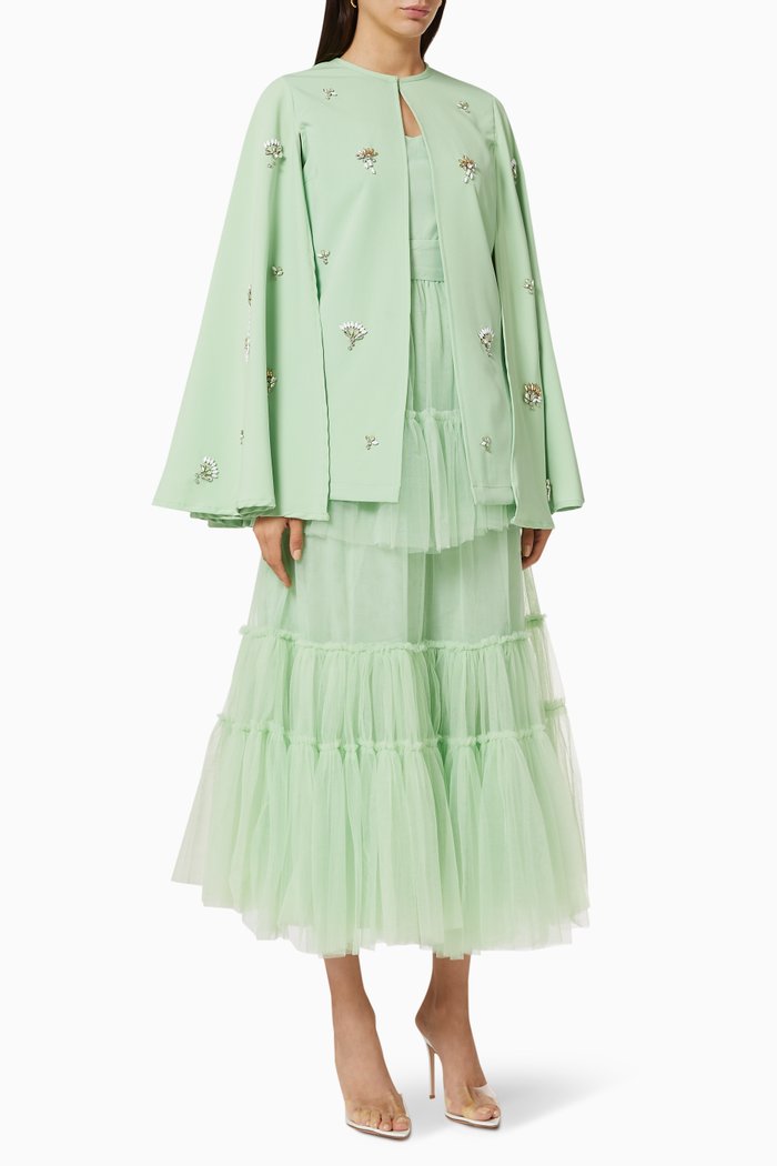 

Tiered Dress & Jacket Set, Green