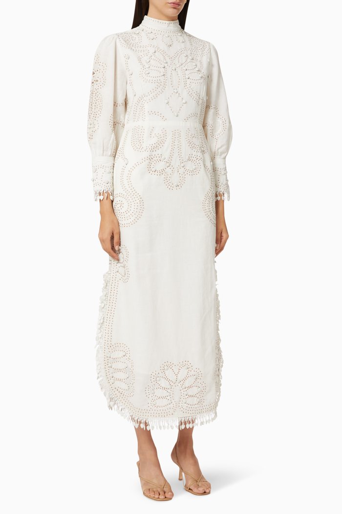 

Floral Embroidered Dress, Neutral