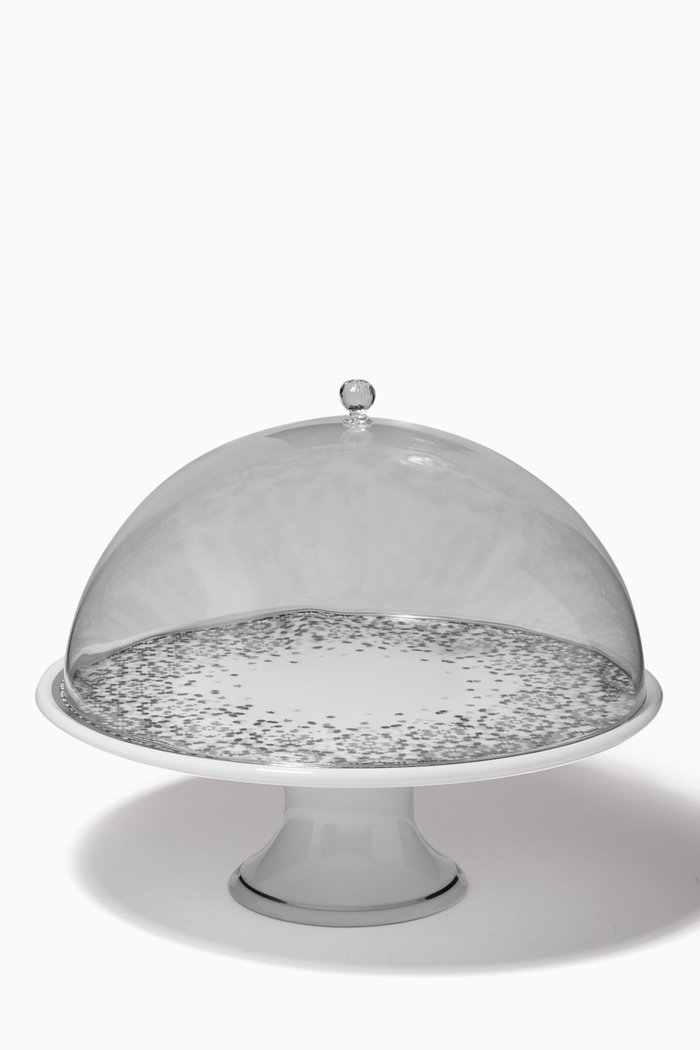 

Mirrors Cake Stand with Dome, Green