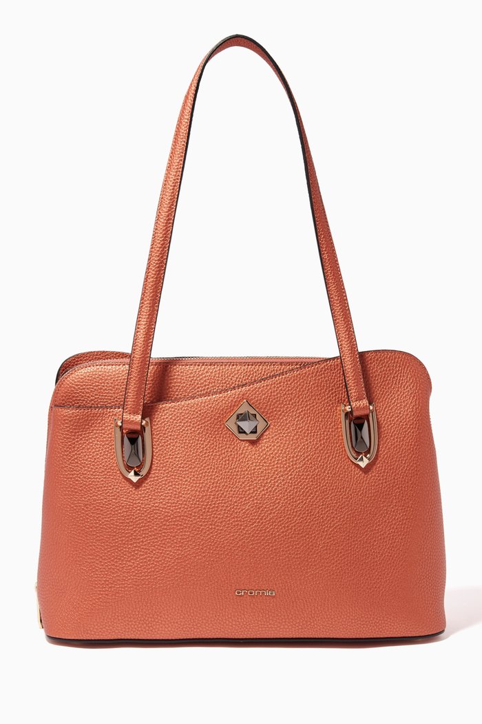 

Mina Shopping Bag in Deer Print Calfskin, Metallic