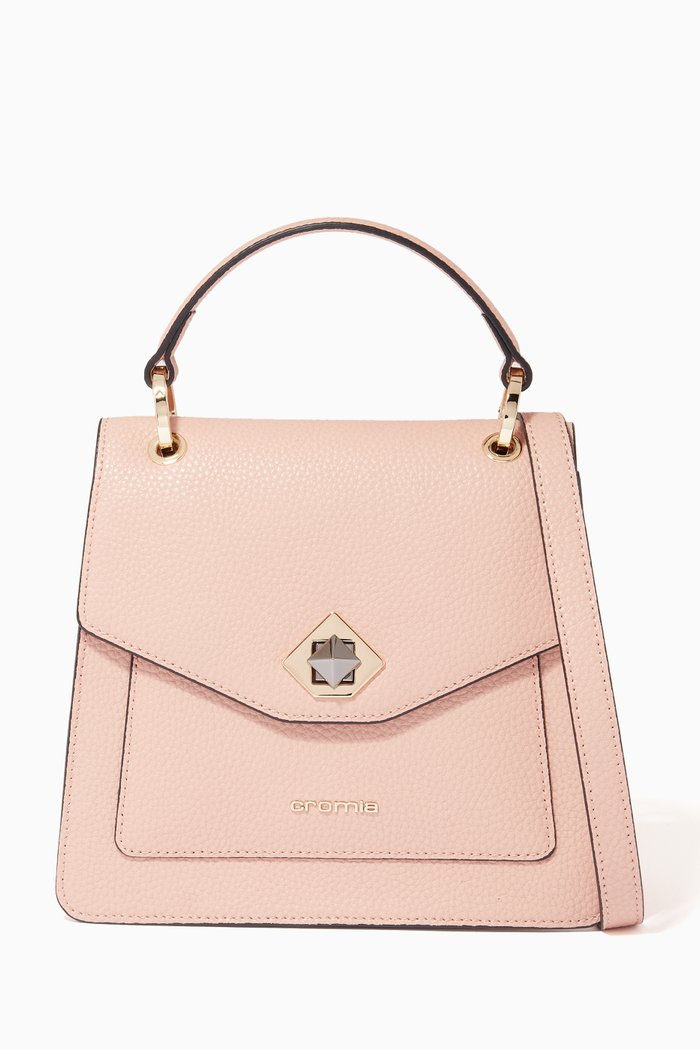 

Mina Handbag in Calfskin Leather, Pink