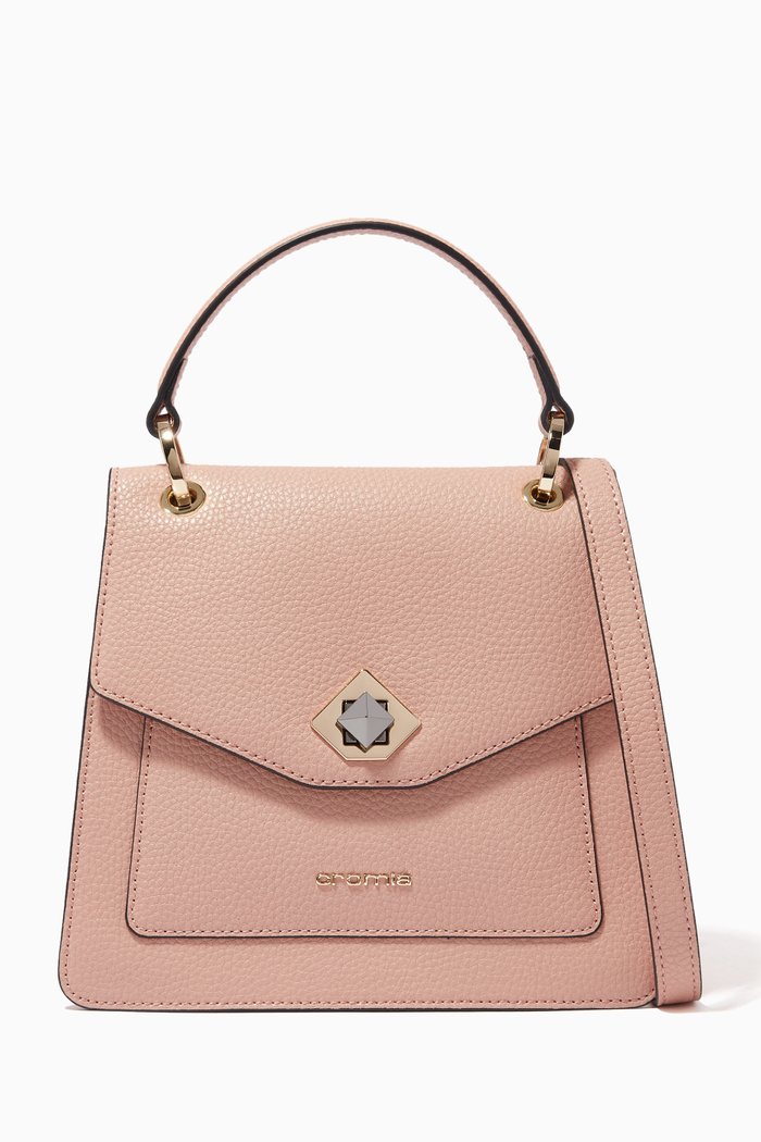 

Mina Handbag in Calfskin Leather, Red