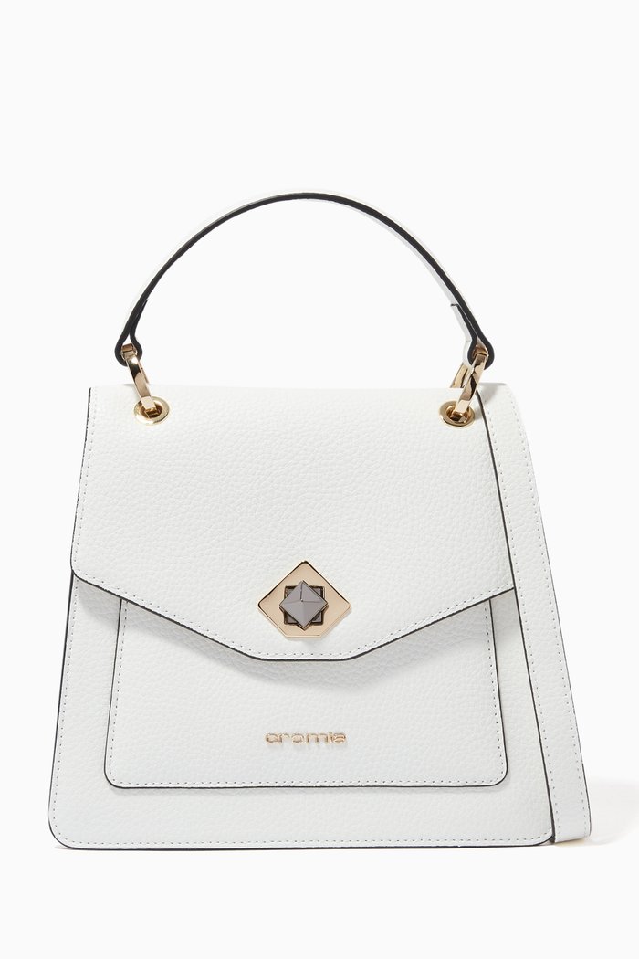 

Mina Handbag in Calfskin Leather, White