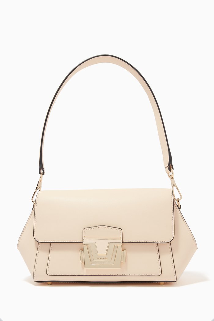 Erica Handbag in Calfskin Leather, Neutral