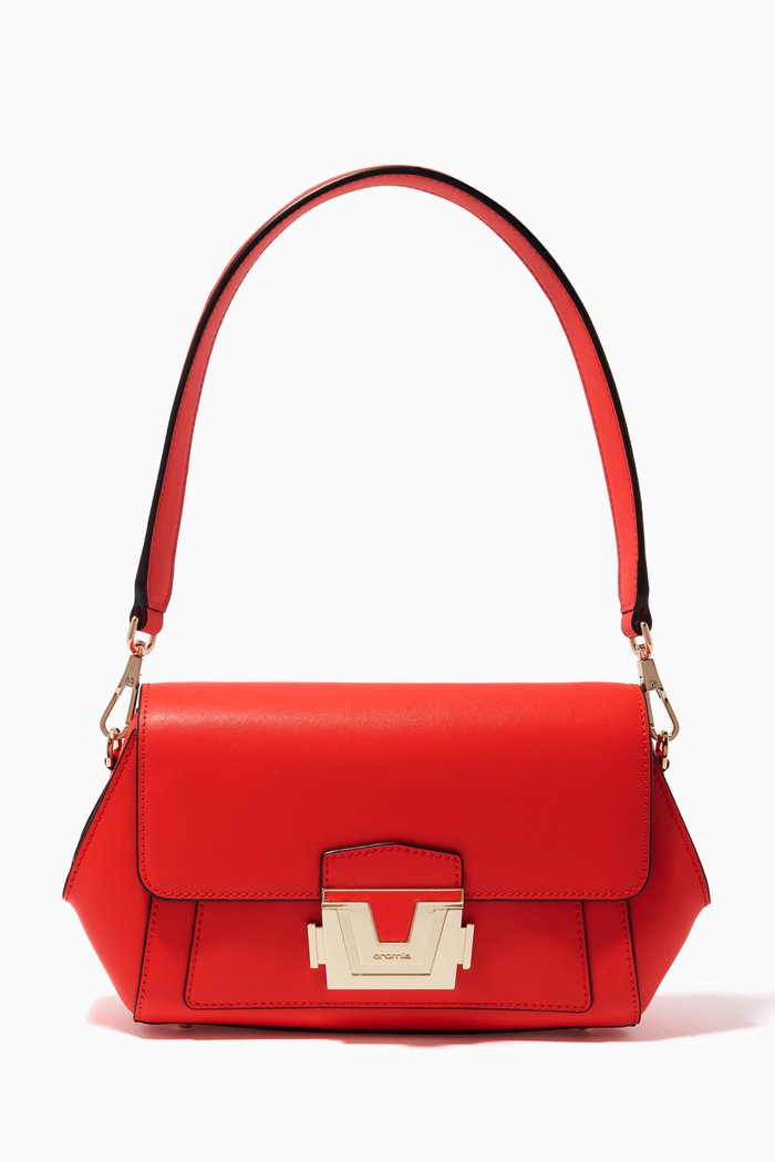 

Erica Handbag in Calfskin Leather, Red