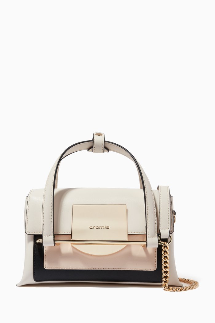 

Romy Small Handbag in Calfskin Leather, Neutral