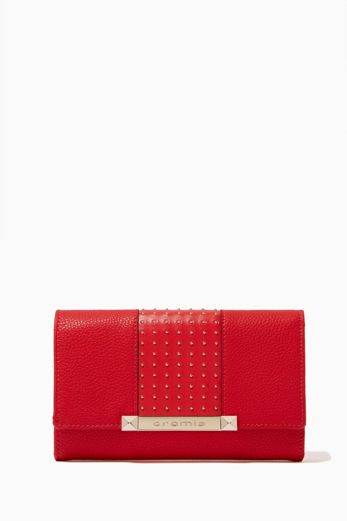 

Luna Wallet in Calfskin Leather, Red