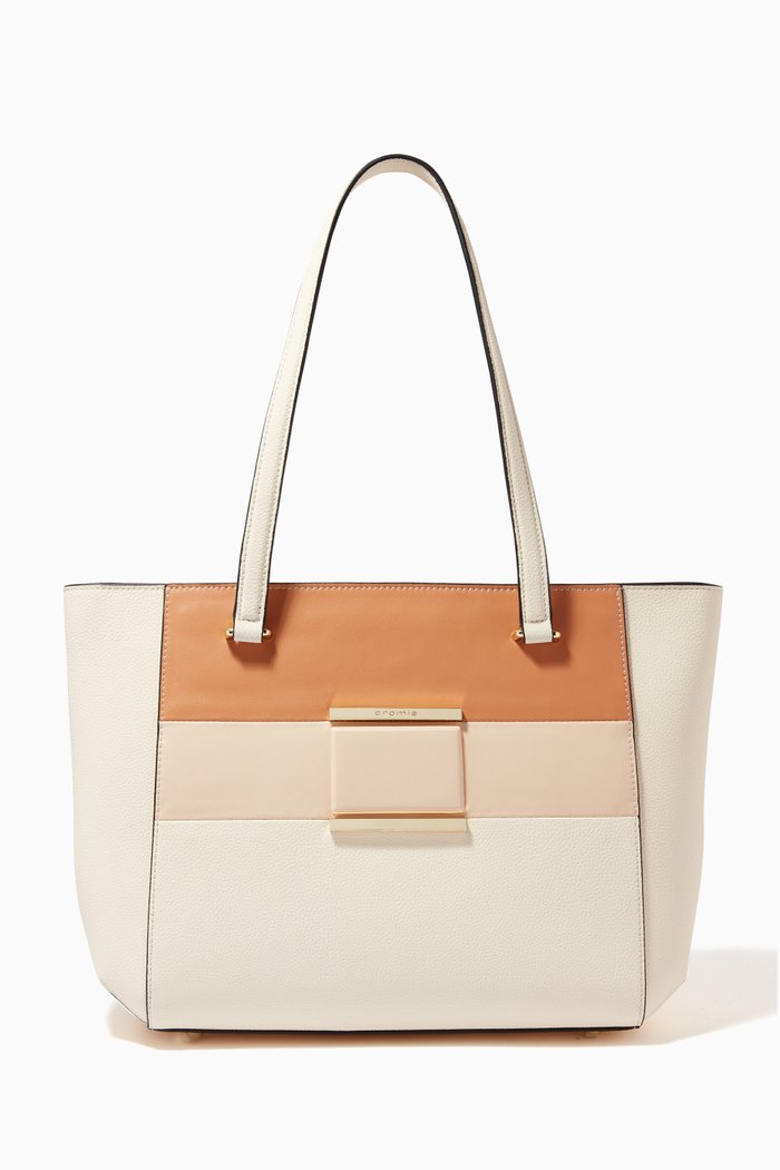 

Marina Shopping Bag in Calfskin Leather, Neutral