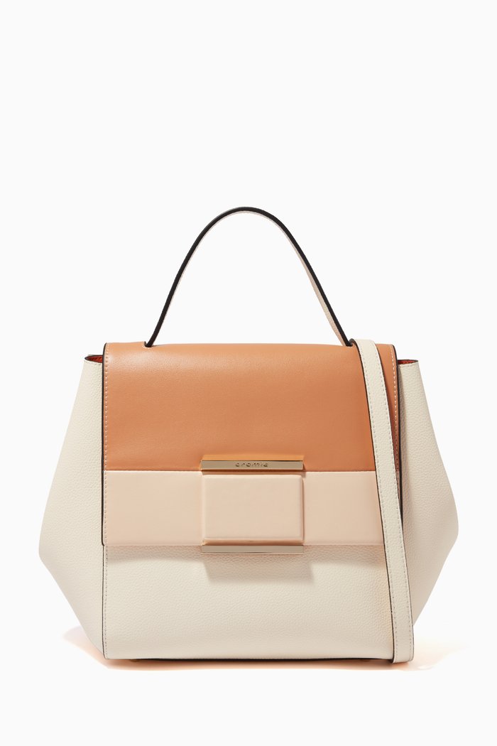 

Marina Large Handbag in Calfskin Leather, Neutral
