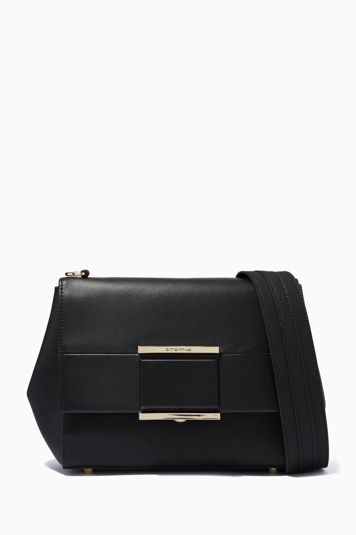 

Marina Baguette Bag in Calfskin Leather, Black