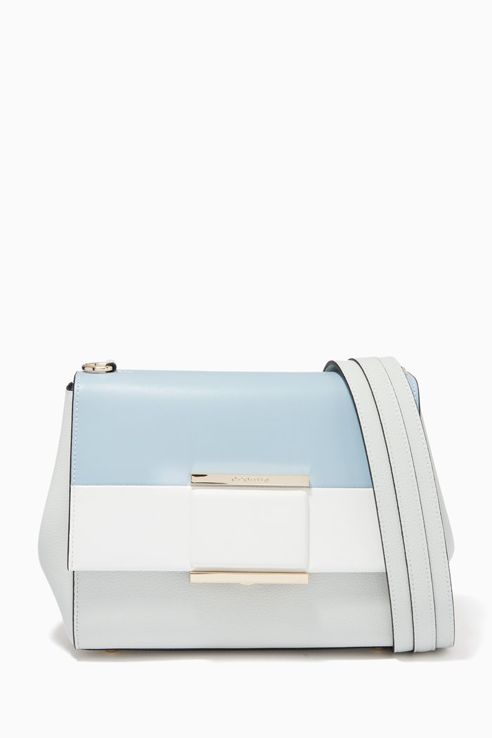 

Marina Baguette Bag in Calfskin Leather, Blue