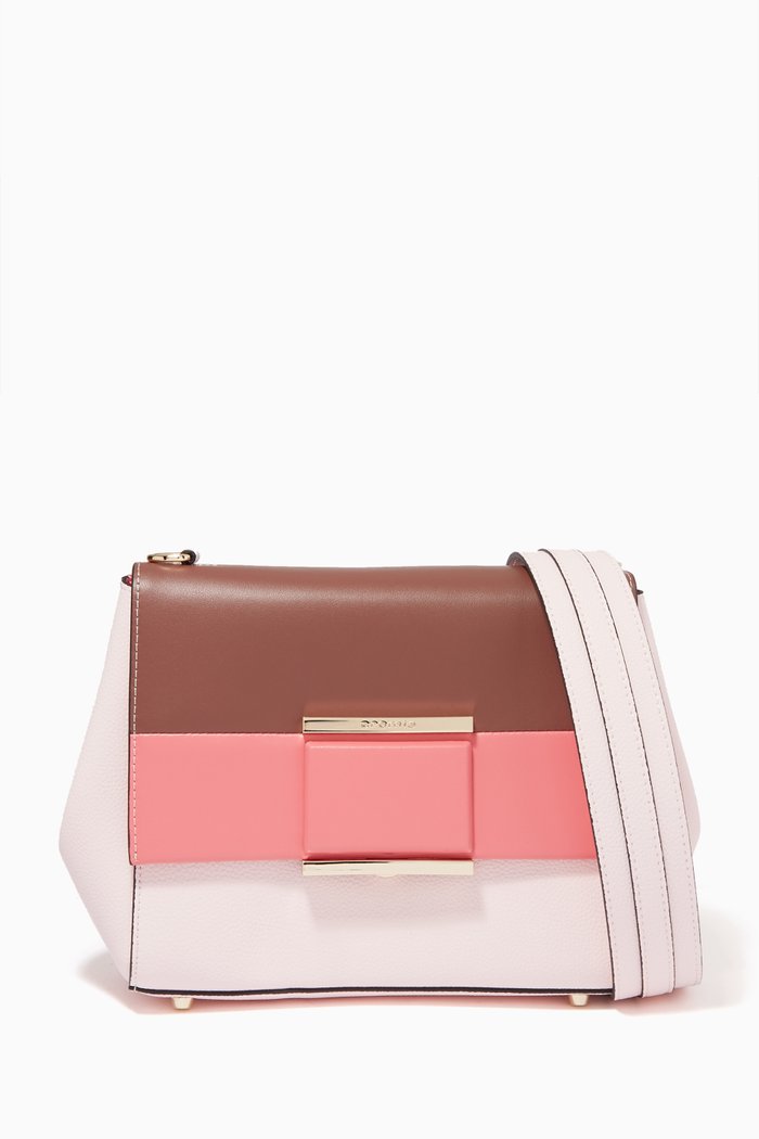 Marina Baguette Bag in Calfskin Leather, Pink