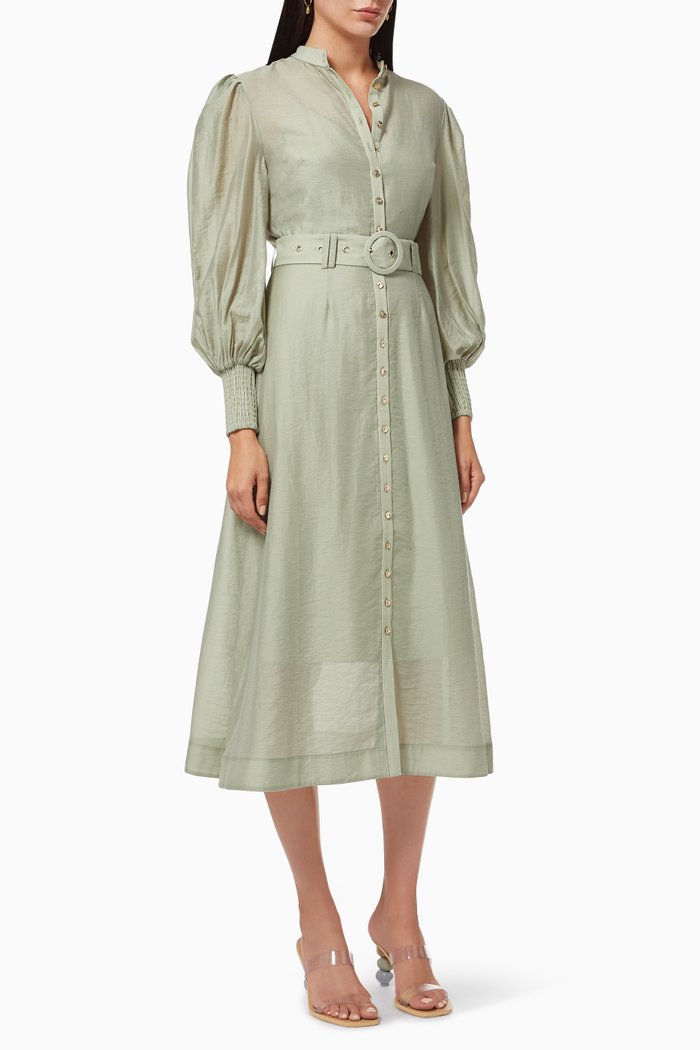 

Chase Shirt Dress with Belt, Green