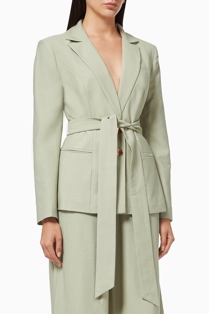 Whispers Blazer with Tie, Green