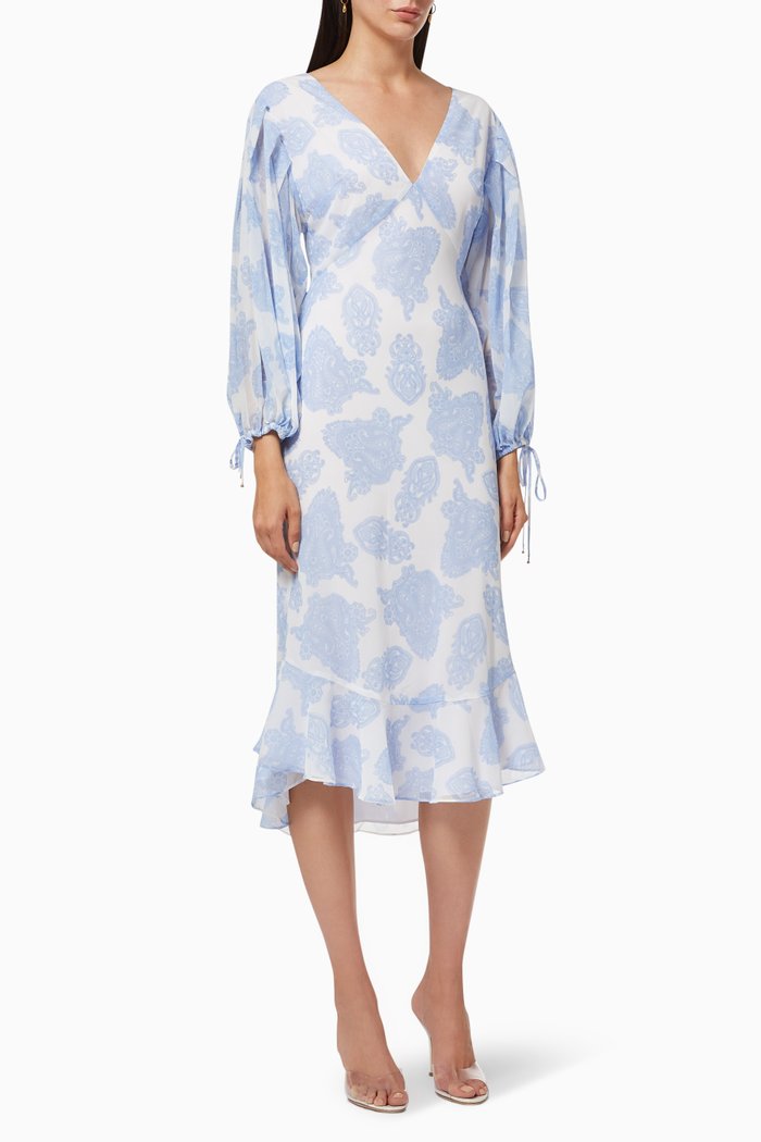 

Clearway Midi Dress in Georgette, Blue