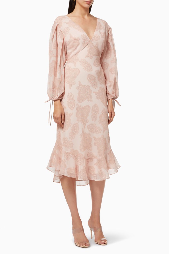 

Clearway Midi Dress in Georgette, Pink