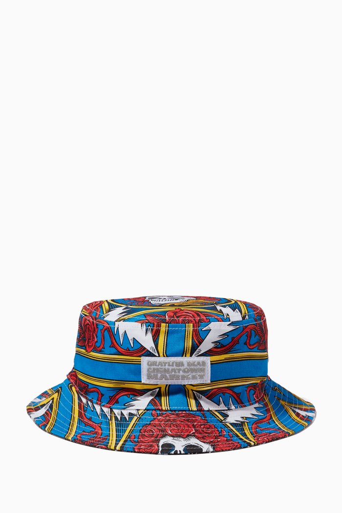 

x Grateful Dead Border Bandana Reversible Bucket Hat in Cotton, Multicolour