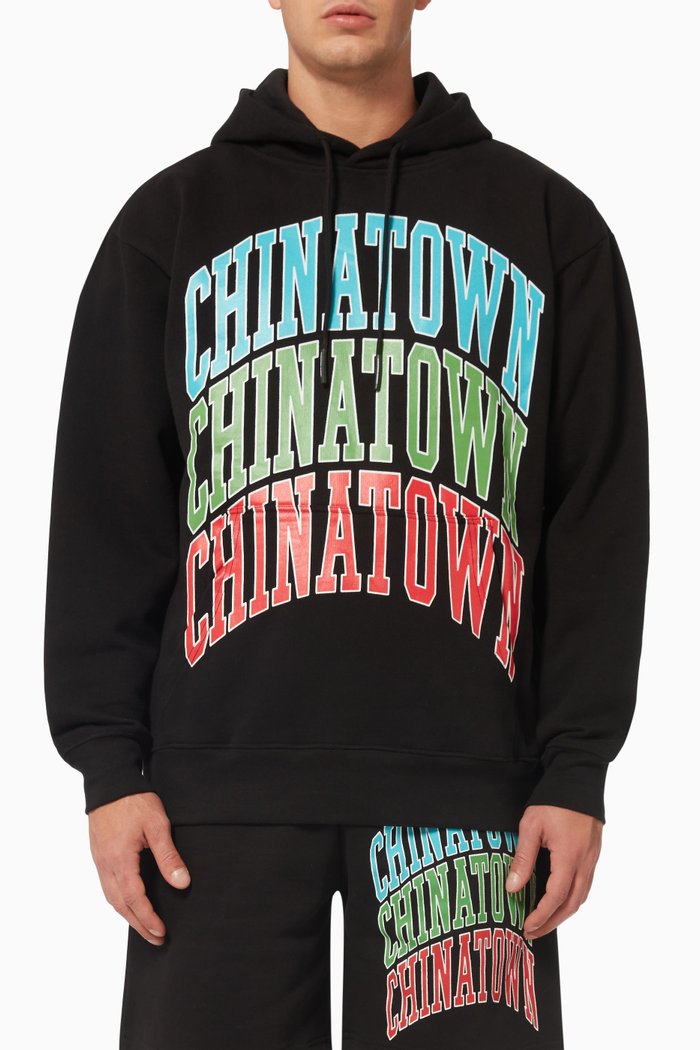

Triple Arc Hoodie in Cotton Jersey, Black
