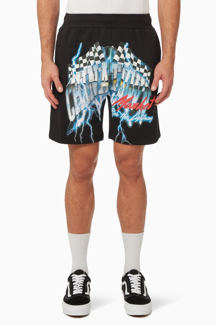 

Ride The Lightning Sweatshorts in Cotton Jersey, Black