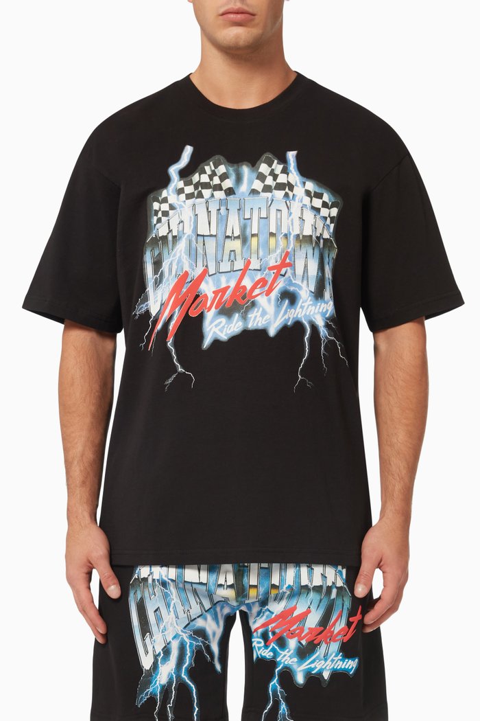 

Ride The Lightning T-shirt in Cotton Jersey, Black