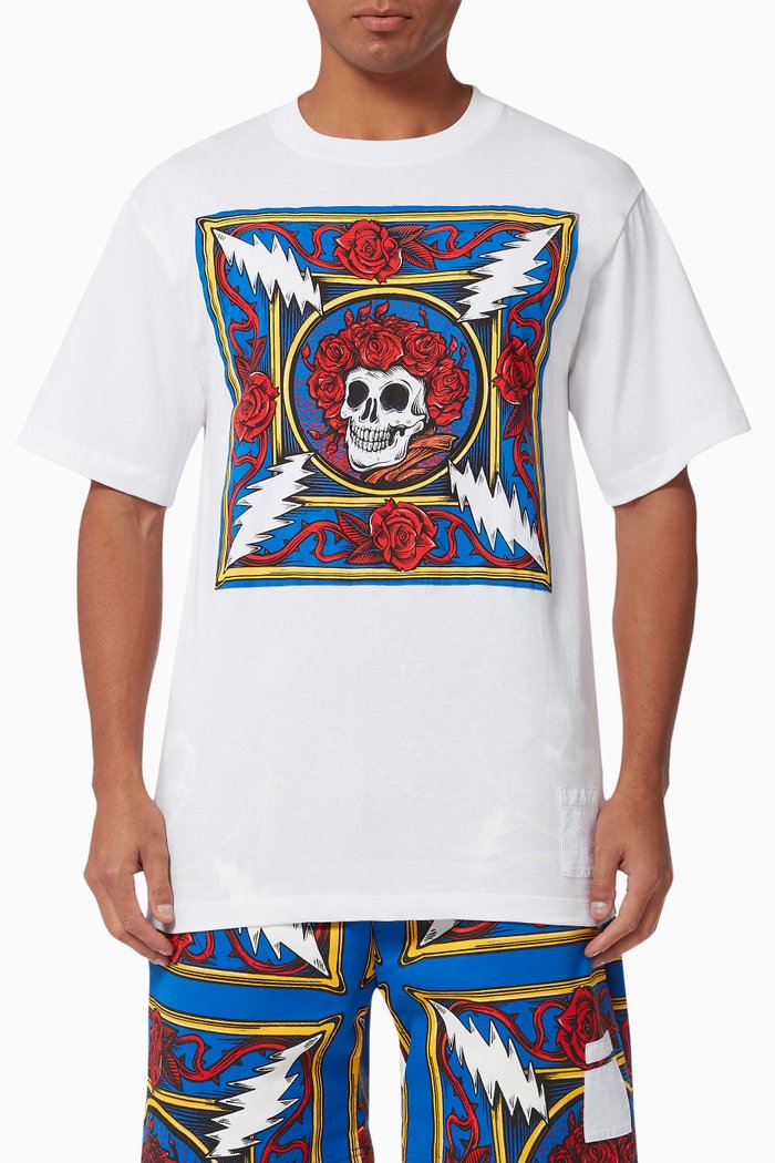 

x Grateful Dead Border Bandana T-shirt in Cotton, Multicolour