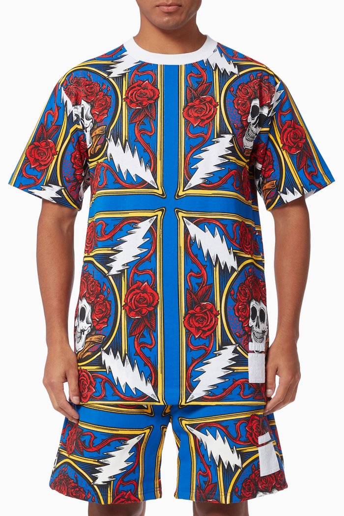 x Grateful Dead Border Bandana T-shirt in Cotton, Multicolour