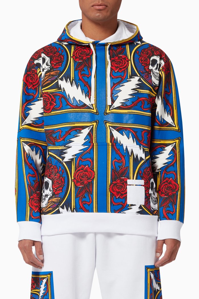 

x Grateful Dead Border Bandana Hoodie in Cotton, Multicolour