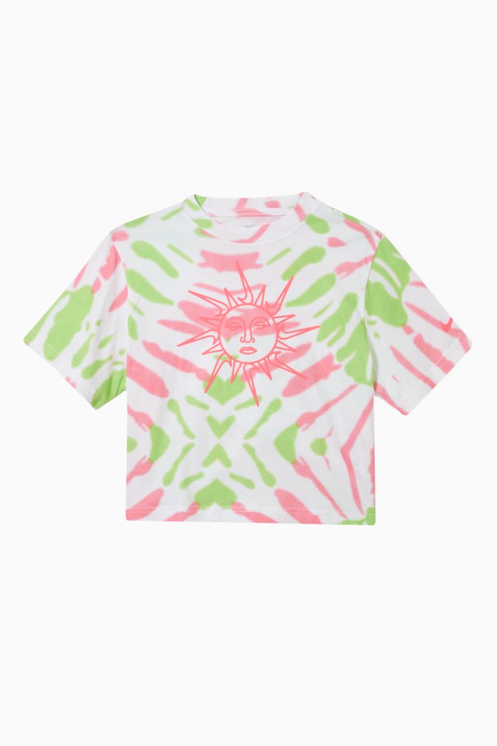 

Sportswear Tie Dye Boxy T-Shirt in Jersey, Multicolour