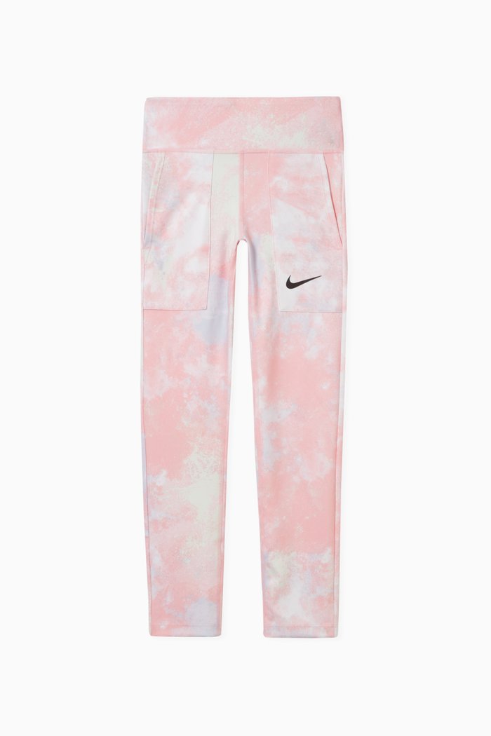 One Tie-Dye Leggings in Stretch Jersey, Pink
