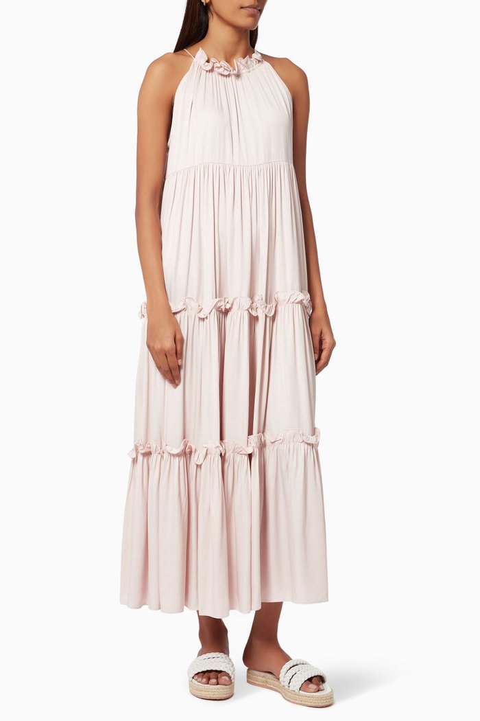 

Mystery Tiered Midi Dress, Pink